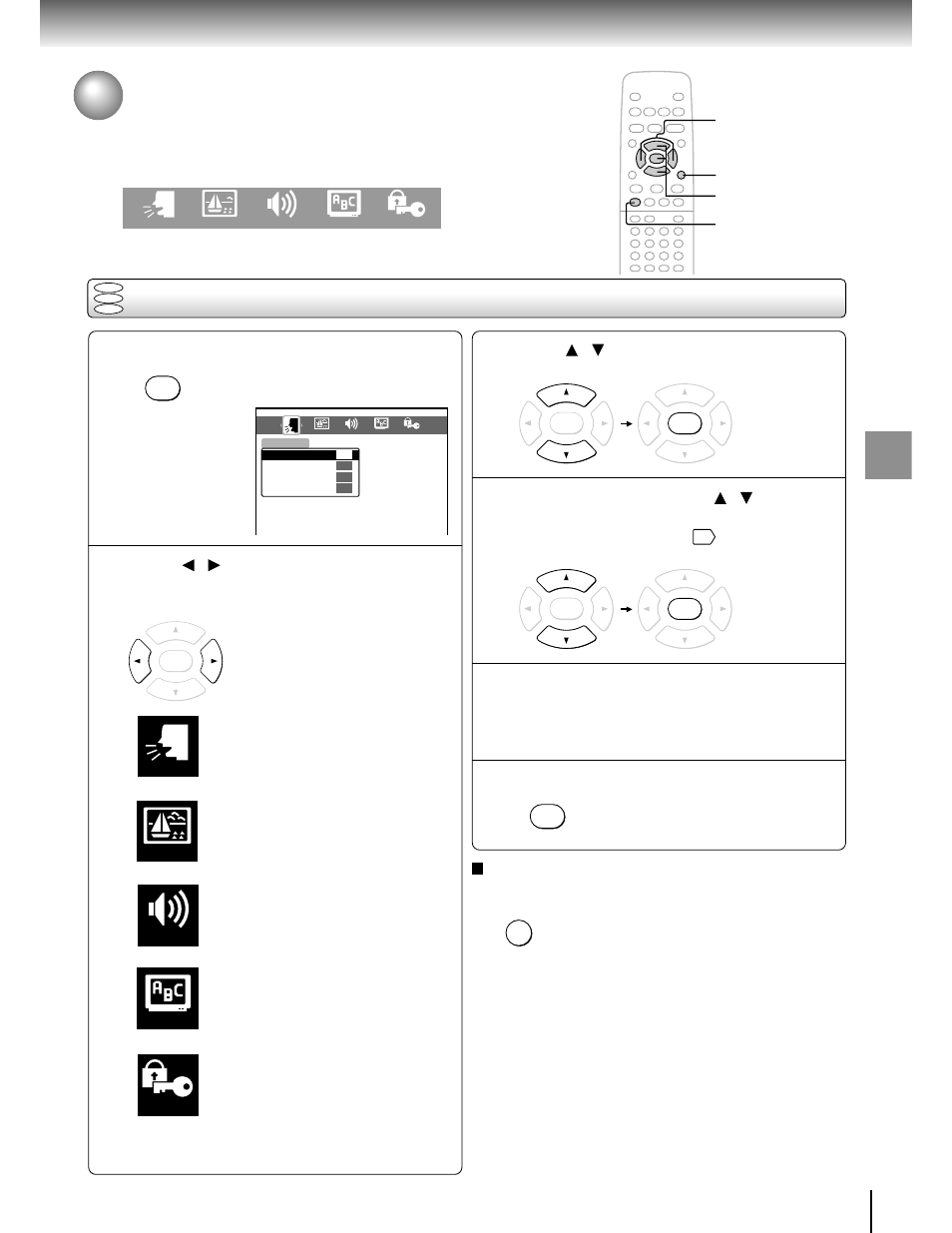 Function setup, Customizing the function settings, Setting procedure | Toshiba SD-2150 User Manual | Page 35 / 46