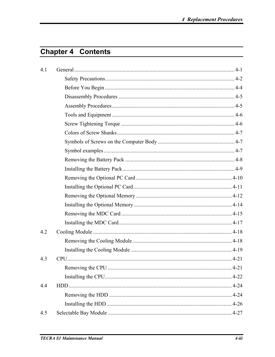 Chapter 4 contents | Toshiba TECRA S1 User Manual | Page 144 / 268