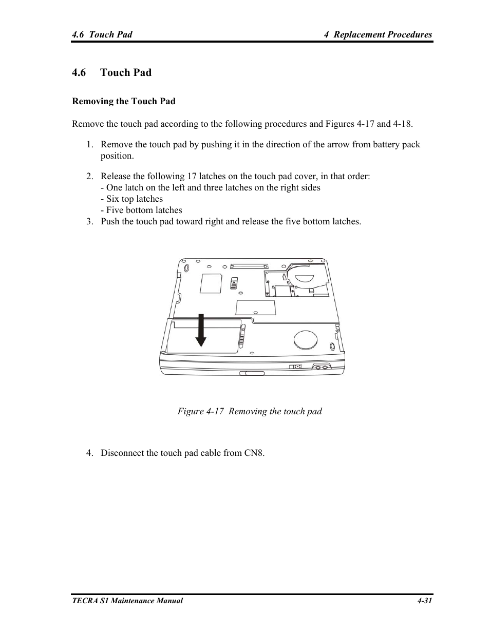 Touch pad, 6 touch pad | Toshiba TECRA S1 User Manual | Page 179 / 268