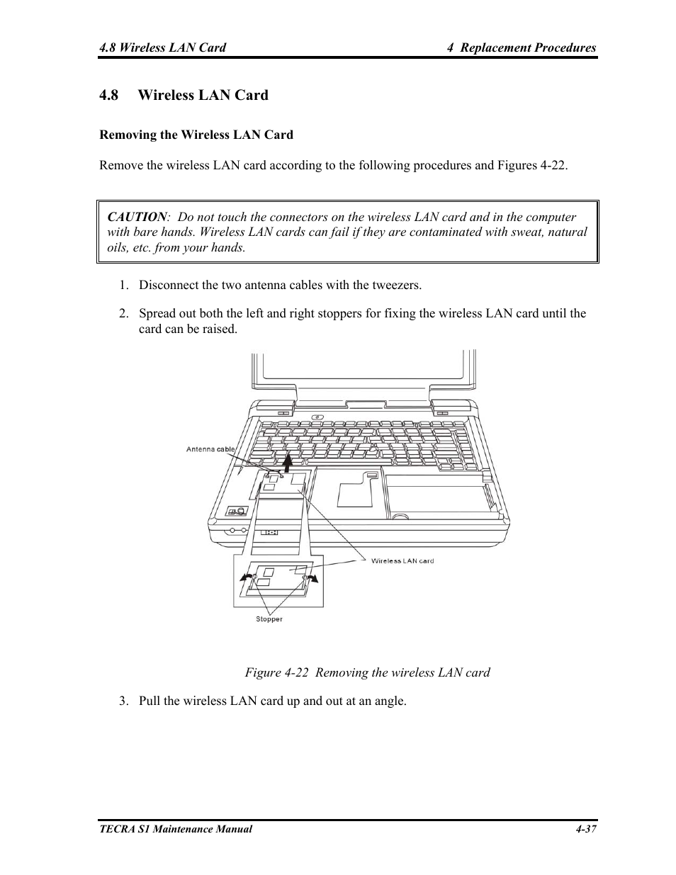 Wireless lan card | Toshiba TECRA S1 User Manual | Page 185 / 268