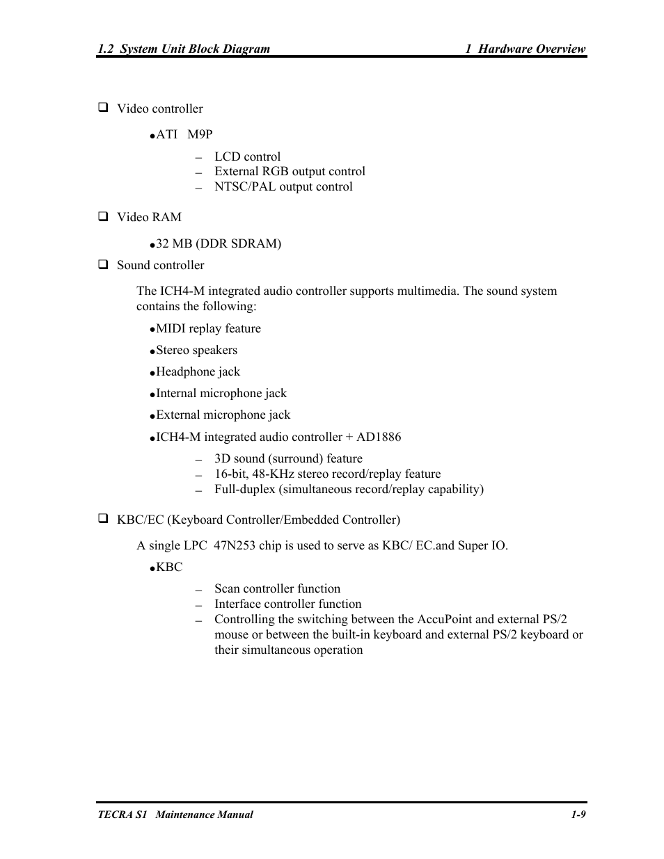 Toshiba TECRA S1 User Manual | Page 23 / 268