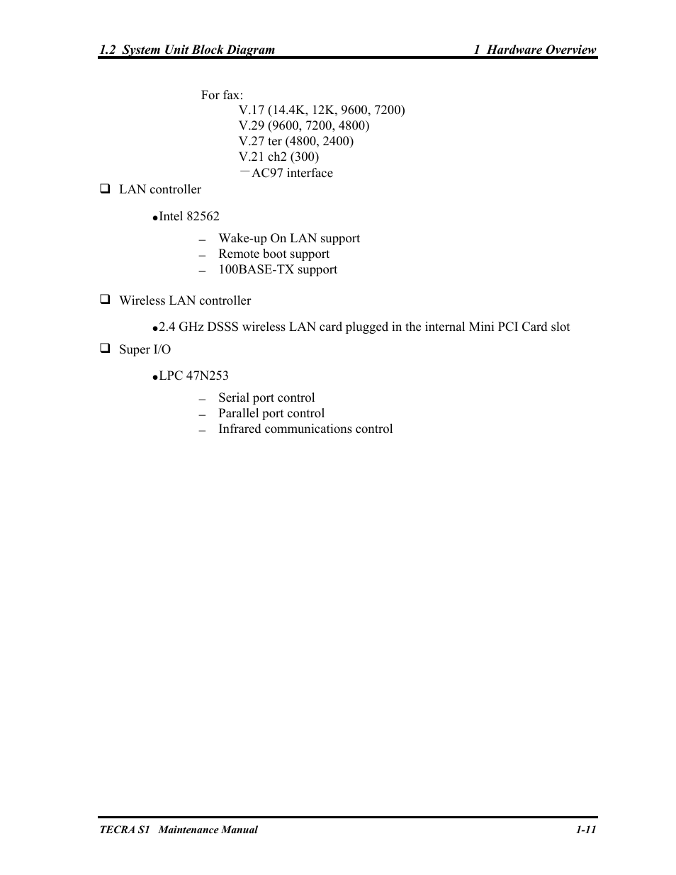 Toshiba TECRA S1 User Manual | Page 25 / 268