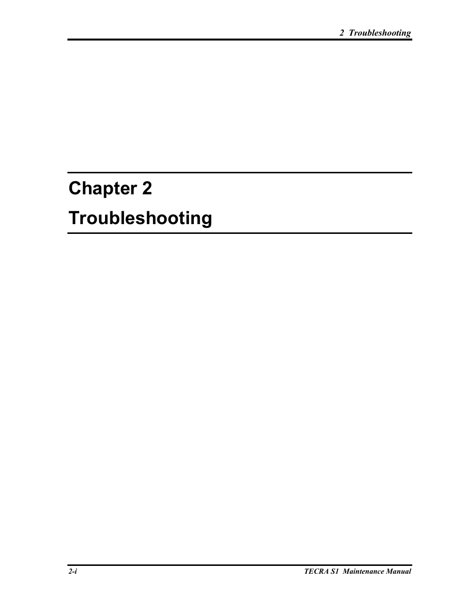 Chapter 2 - troubleshooting, Chapter 2 troubleshooting | Toshiba TECRA S1 User Manual | Page 34 / 268