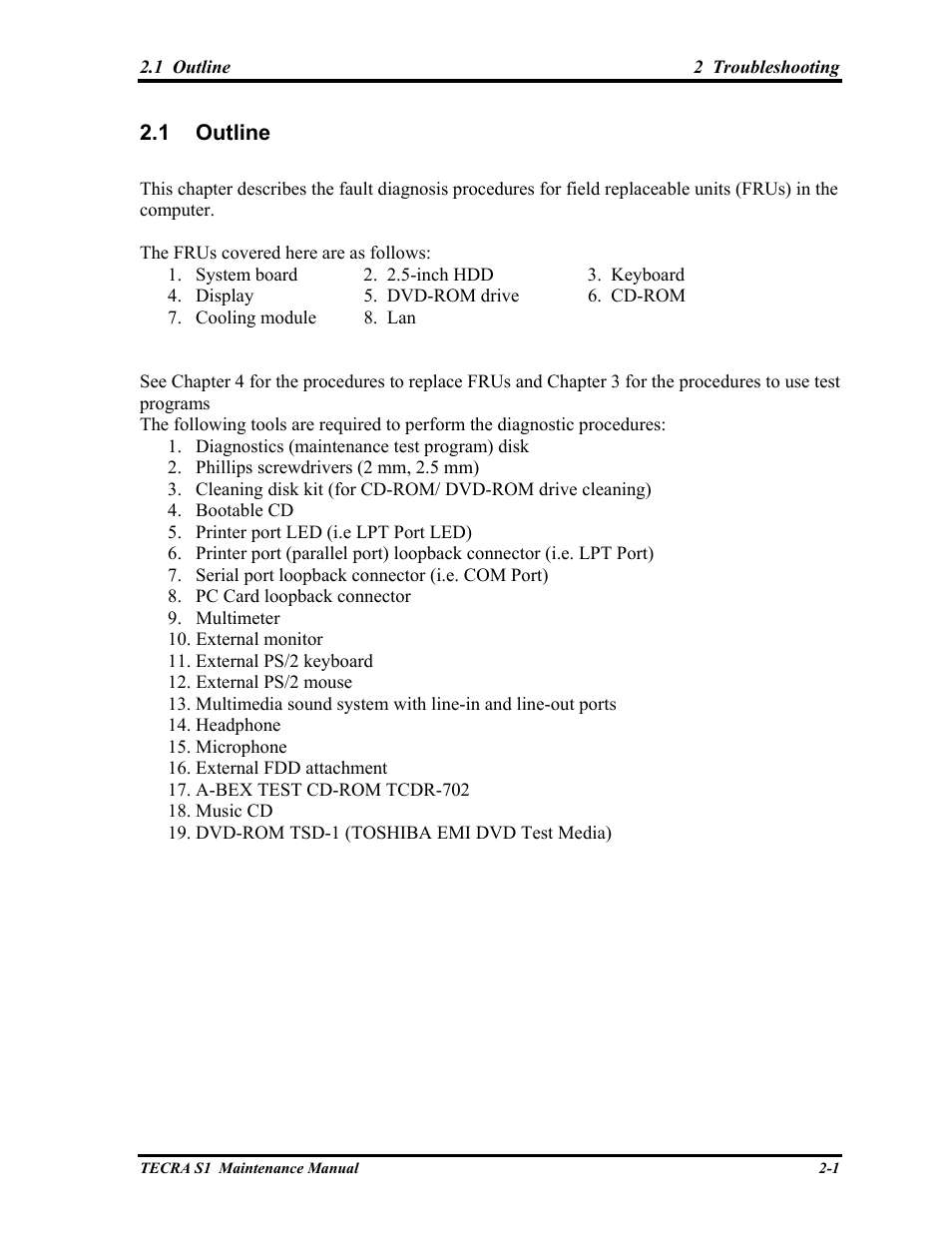 Outline | Toshiba TECRA S1 User Manual | Page 38 / 268