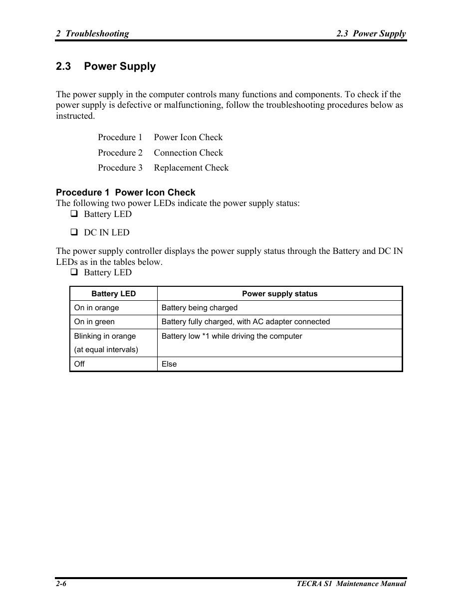 Power supply, 3 power supply | Toshiba TECRA S1 User Manual | Page 43 / 268