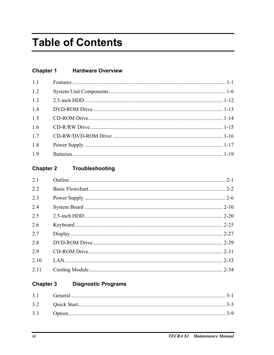 Toshiba TECRA S1 User Manual | Page 6 / 268