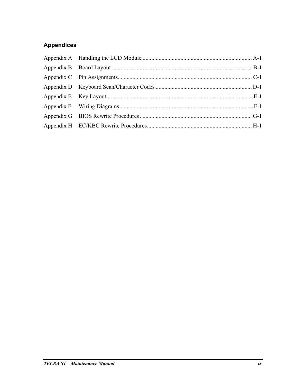 Toshiba TECRA S1 User Manual | Page 9 / 268