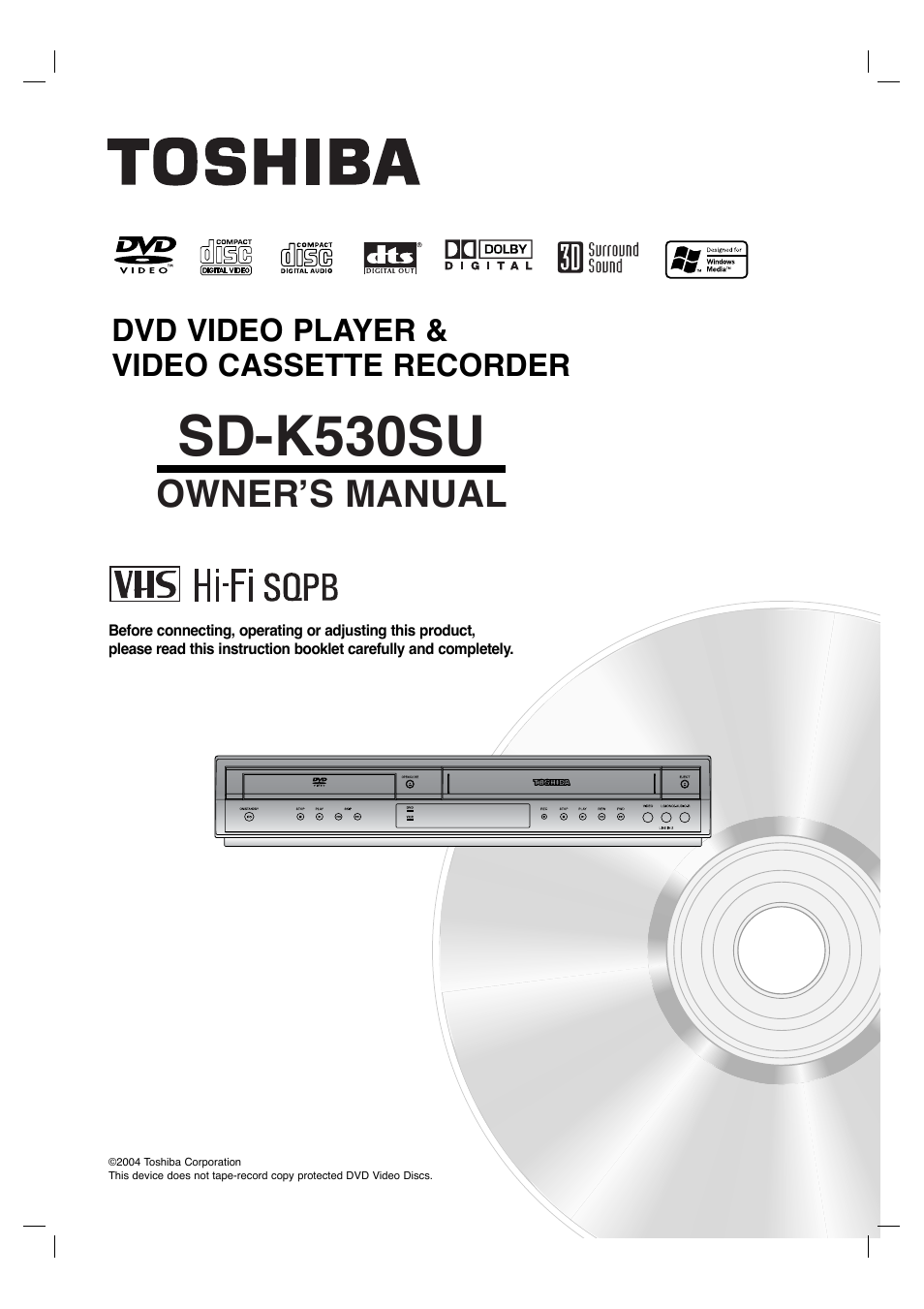 Toshiba SD-K530SU User Manual | 47 pages