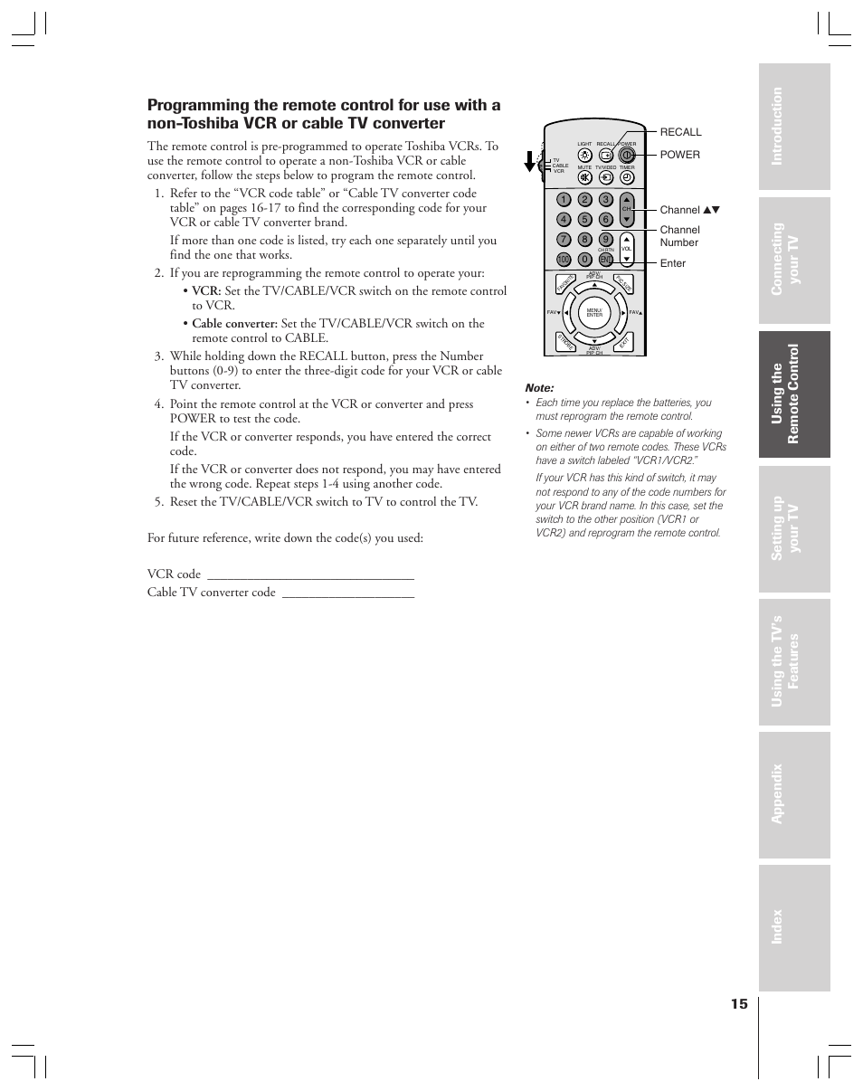 Toshiba 36HF12 User Manual | Page 15 / 54