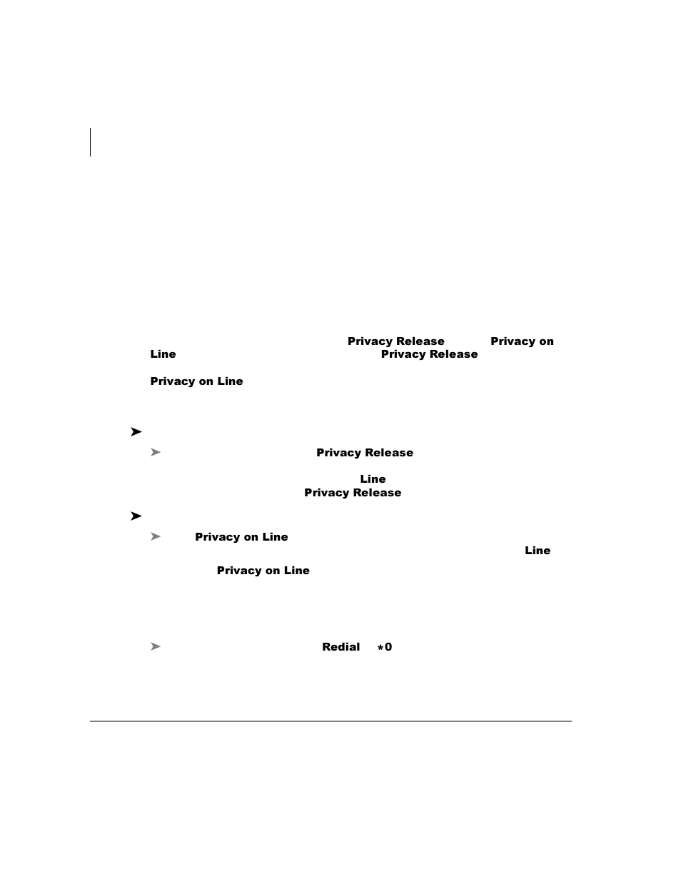 Privacy, Redial, Privacy redial | Toshiba STRATA CTX DKT3000 User Manual | Page 60 / 104