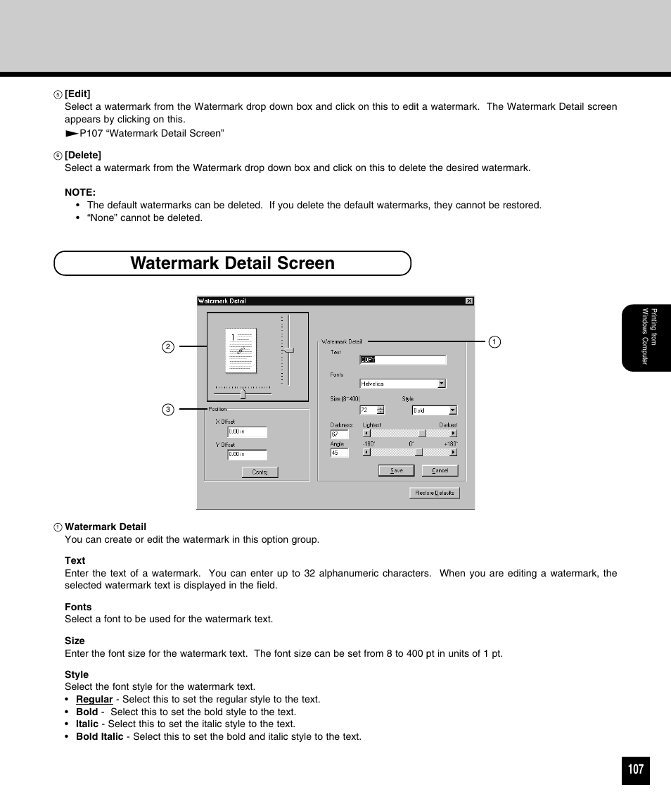 Watermark detail screen | Toshiba 810 User Manual | Page 109 / 218