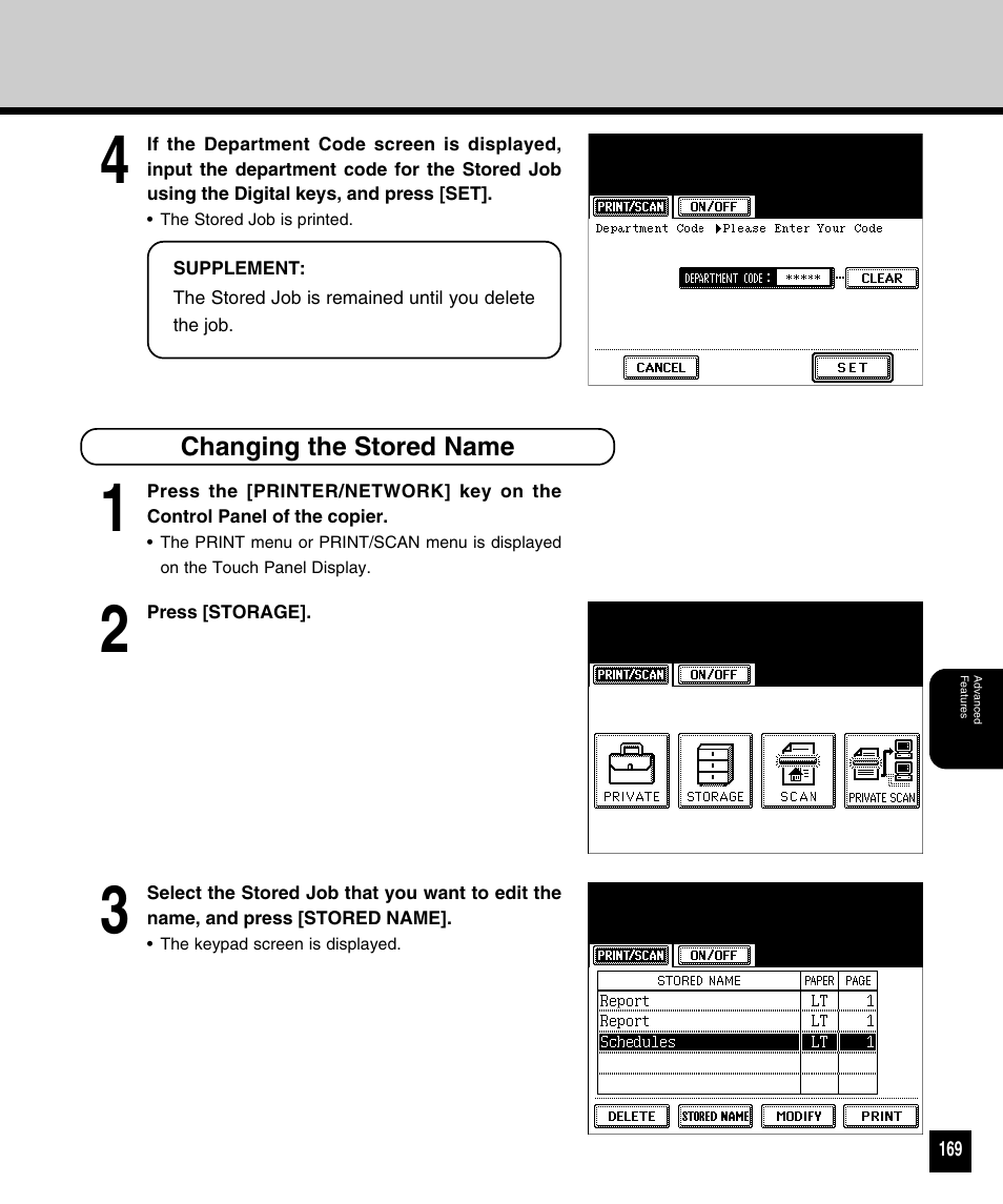 Changing the stored name | Toshiba 810 User Manual | Page 171 / 218