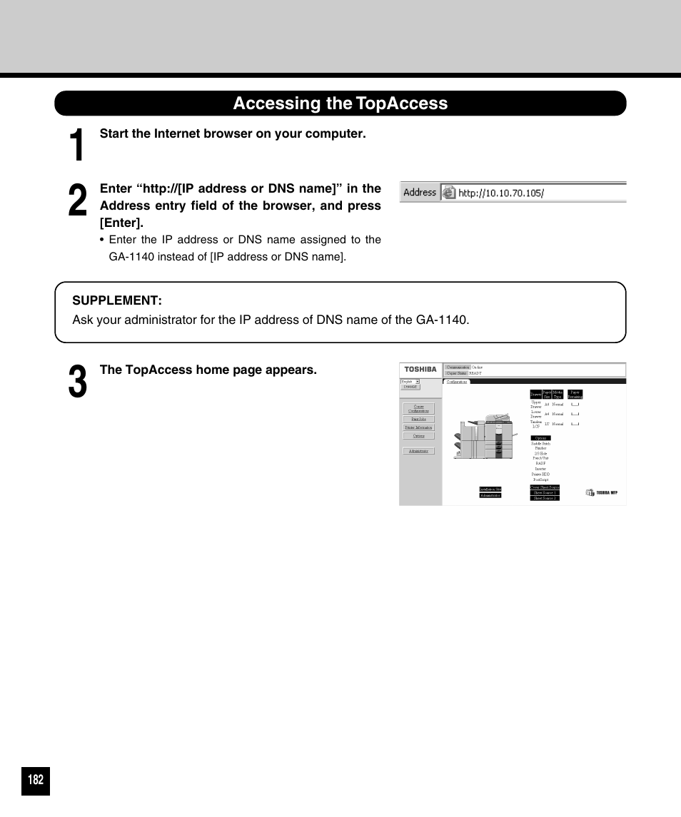 Accessing the topaccess | Toshiba 810 User Manual | Page 184 / 218