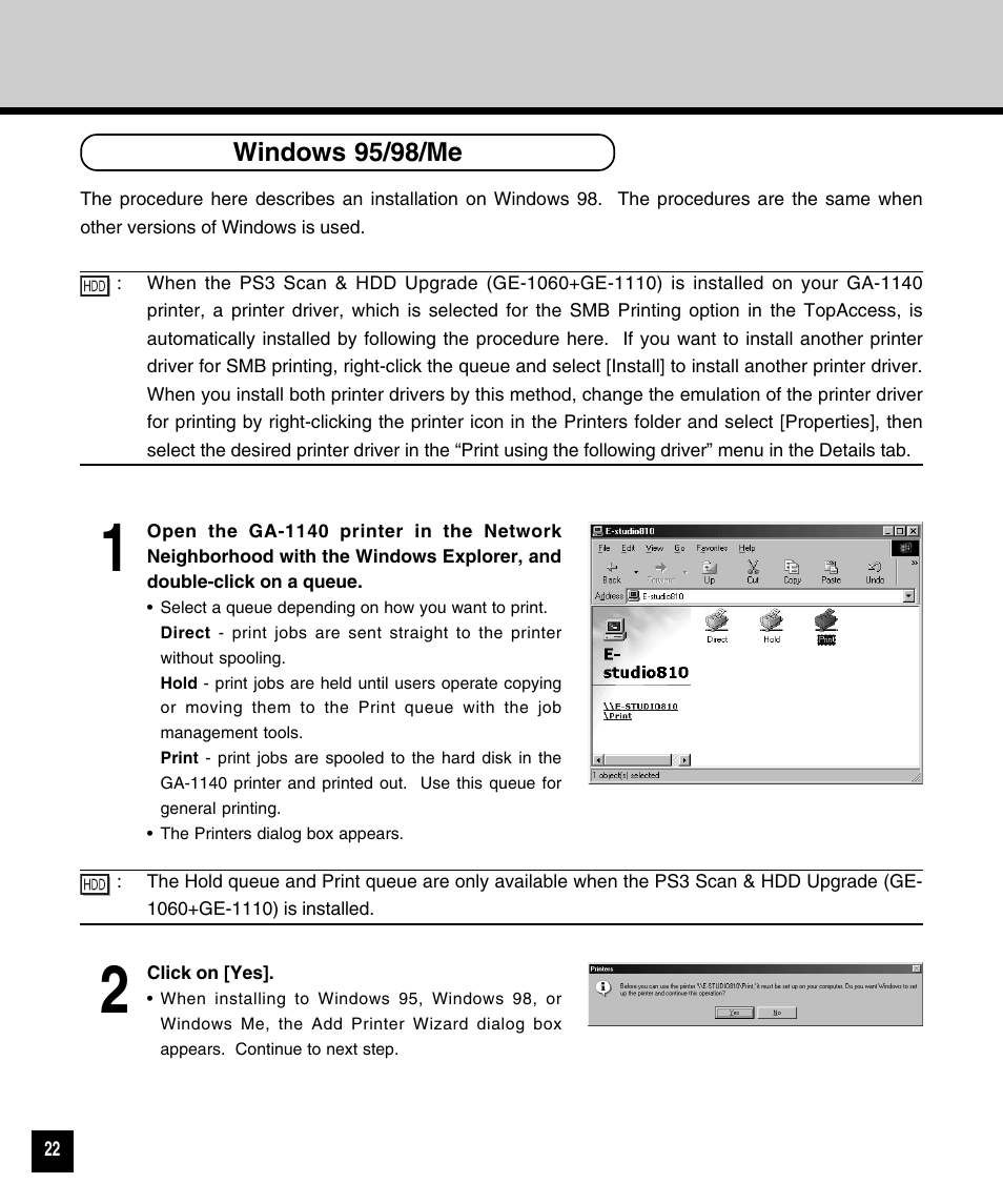 Windows 95/98/me | Toshiba 810 User Manual | Page 24 / 218