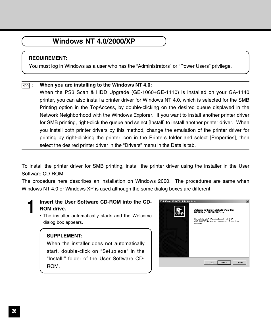 Windows nt 4.0/2000/xp | Toshiba 810 User Manual | Page 28 / 218