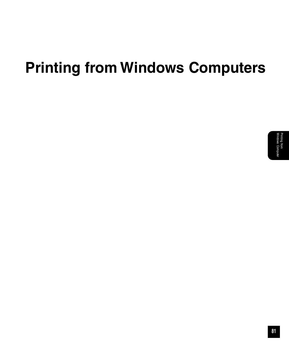 Printing from windows computers | Toshiba 810 User Manual | Page 83 / 218