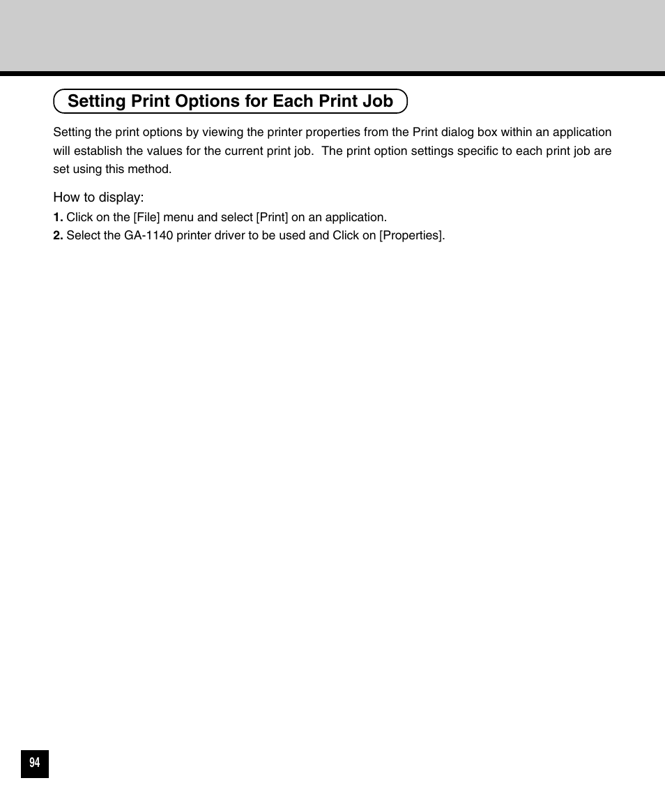 Setting print options for each print job | Toshiba 810 User Manual | Page 96 / 218