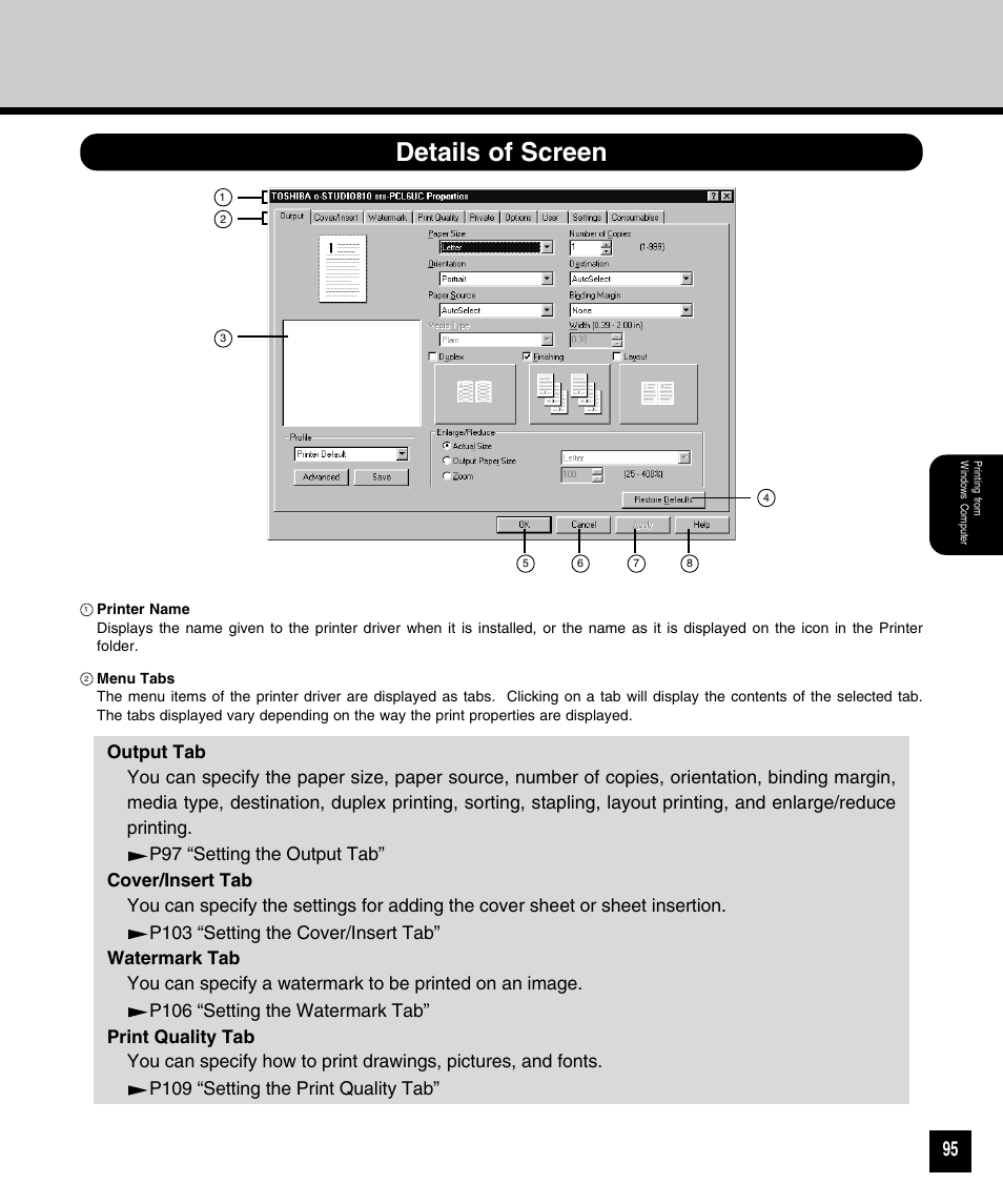 Details of screen | Toshiba 810 User Manual | Page 97 / 218