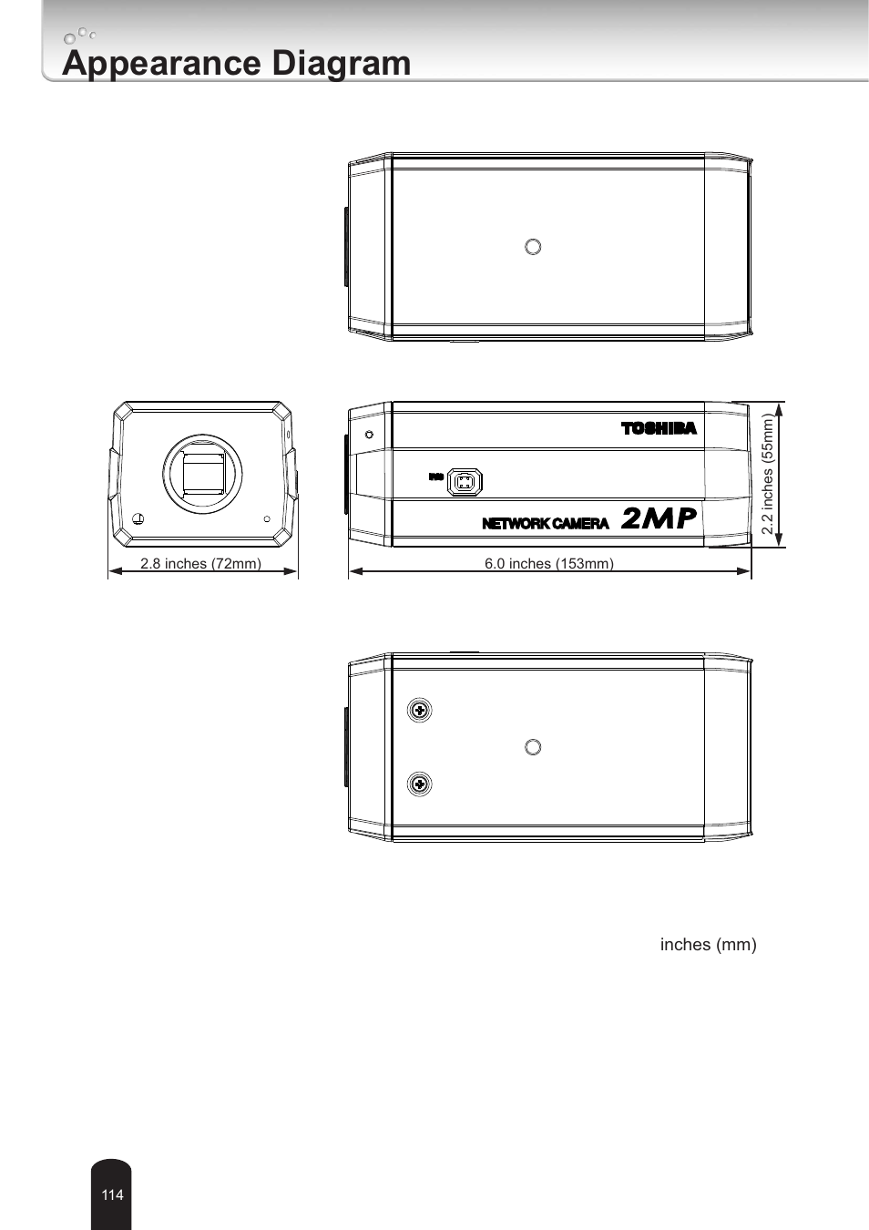 Appearance diagram | Toshiba IK-WB30A User Manual | Page 114 / 121