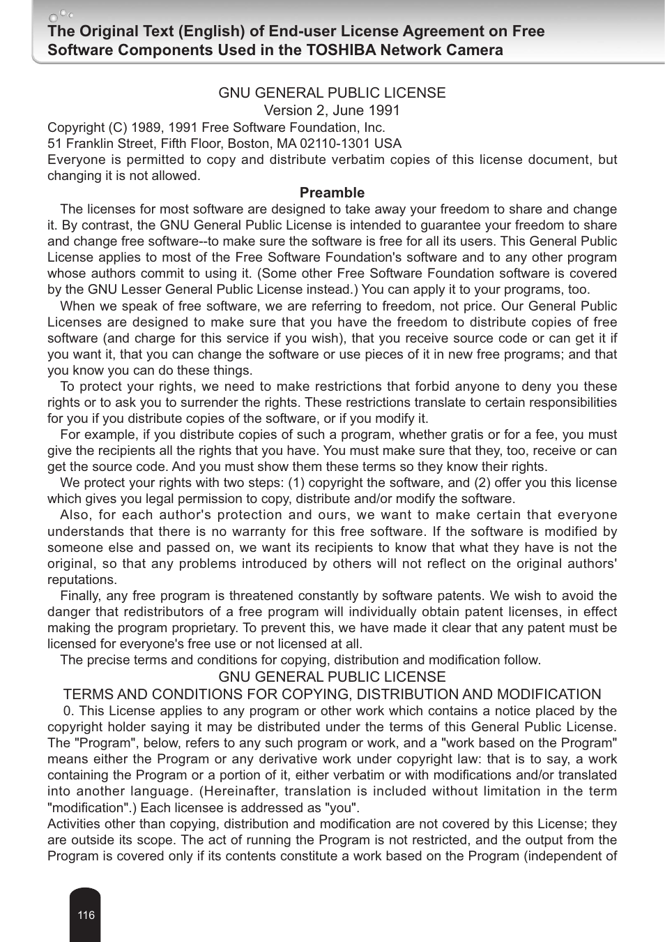 Toshiba IK-WB30A User Manual | Page 116 / 121