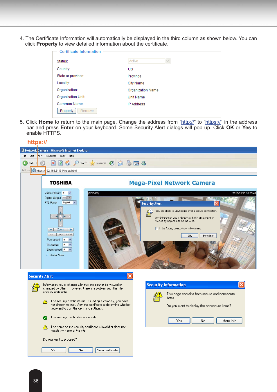 Toshiba IK-WB30A User Manual | Page 36 / 121