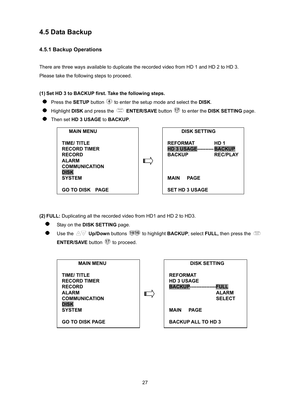 5 data backup | Toshiba KV-HD01A User Manual | Page 28 / 56