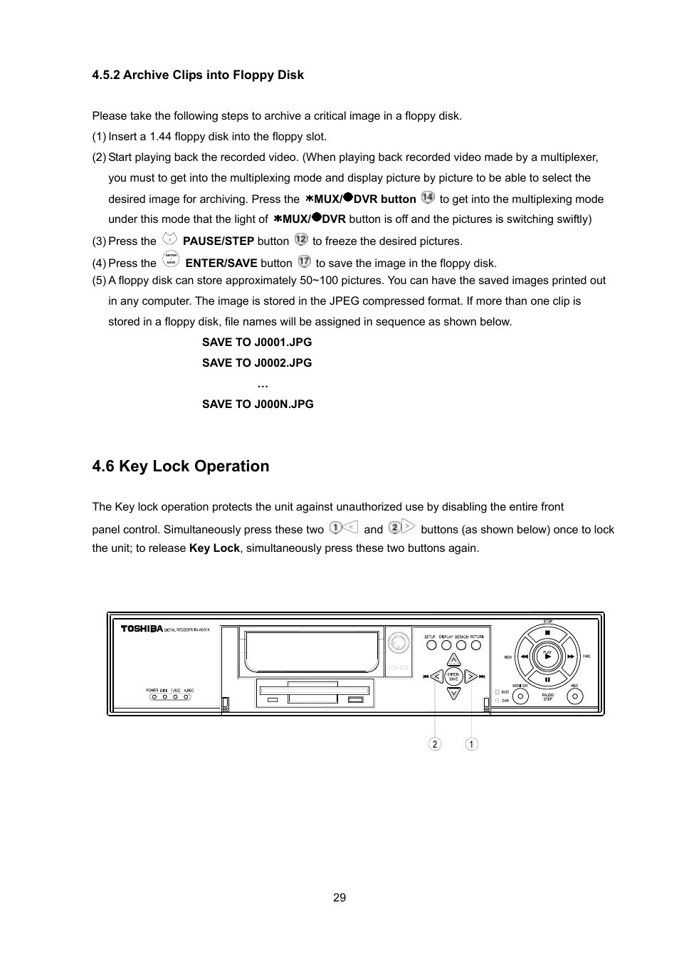 6 key lock operation | Toshiba KV-HD01A User Manual | Page 30 / 56
