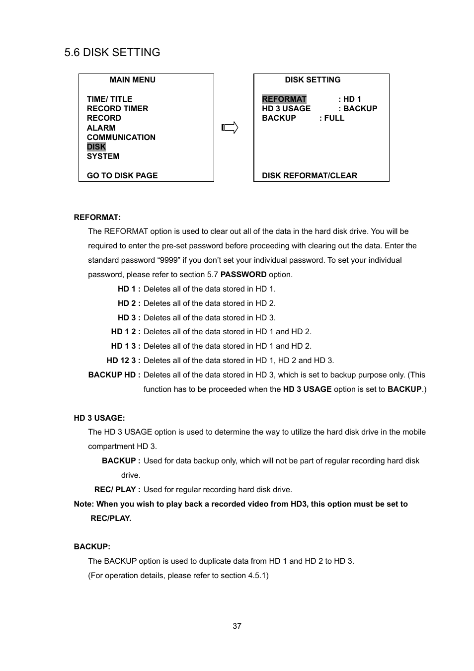 6 disk setting | Toshiba KV-HD01A User Manual | Page 38 / 56
