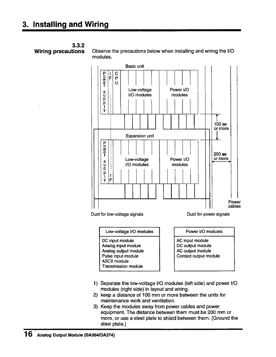 Wiring precautions | Toshiba DA364/DA374 User Manual | Page 18 / 34