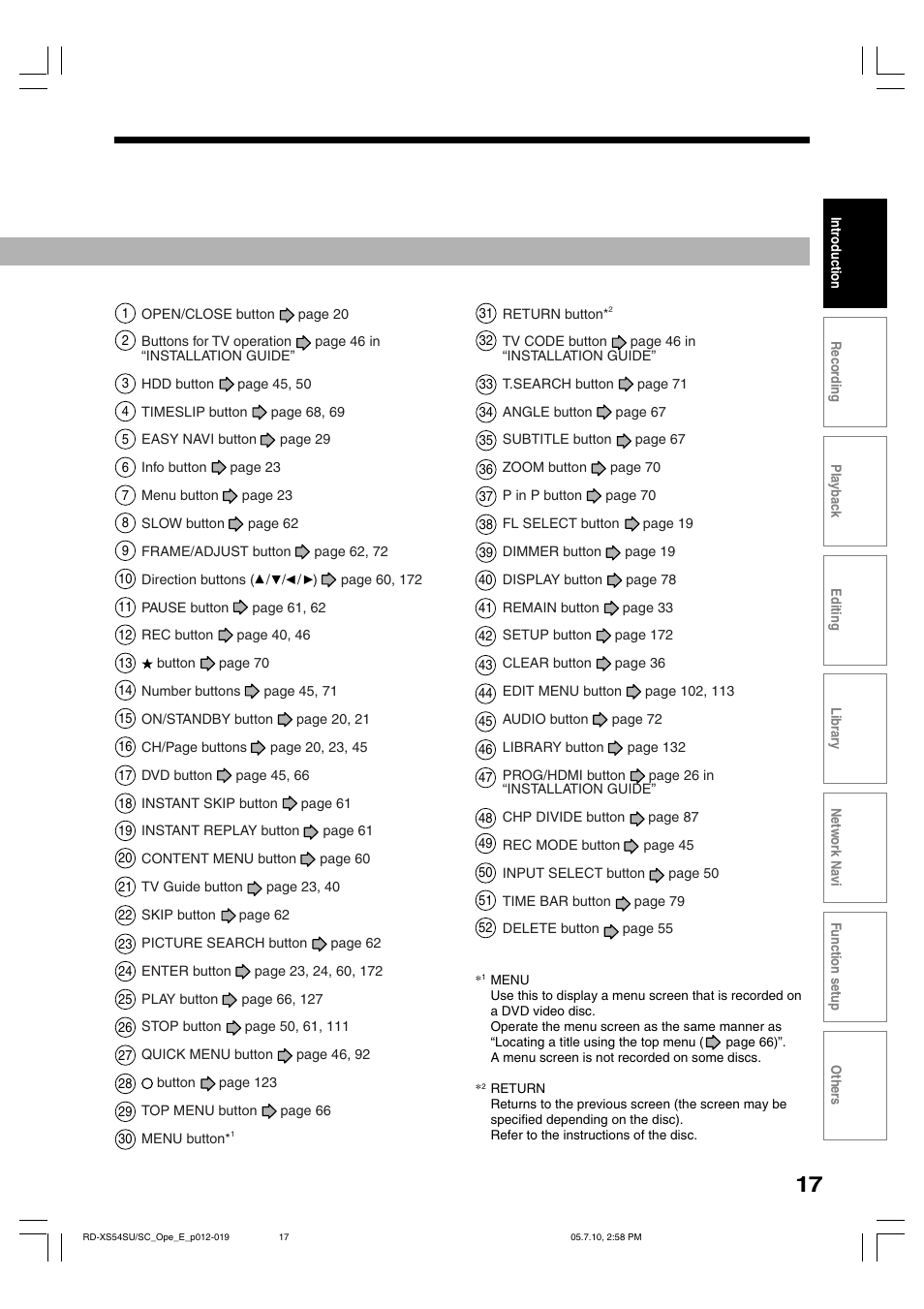 Toshiba RD-XS54SU User Manual | Page 17 / 100