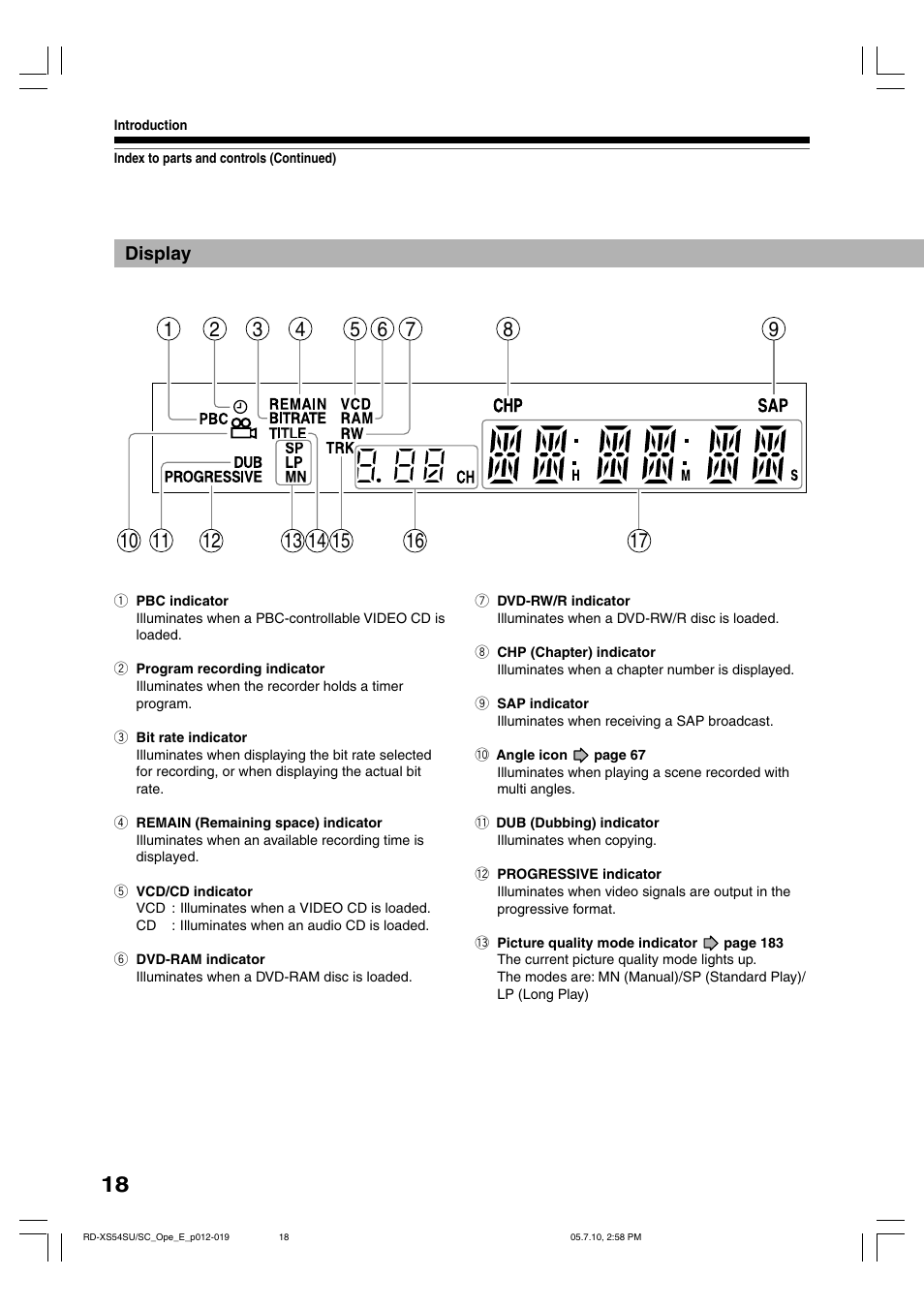 Toshiba RD-XS54SU User Manual | Page 18 / 100