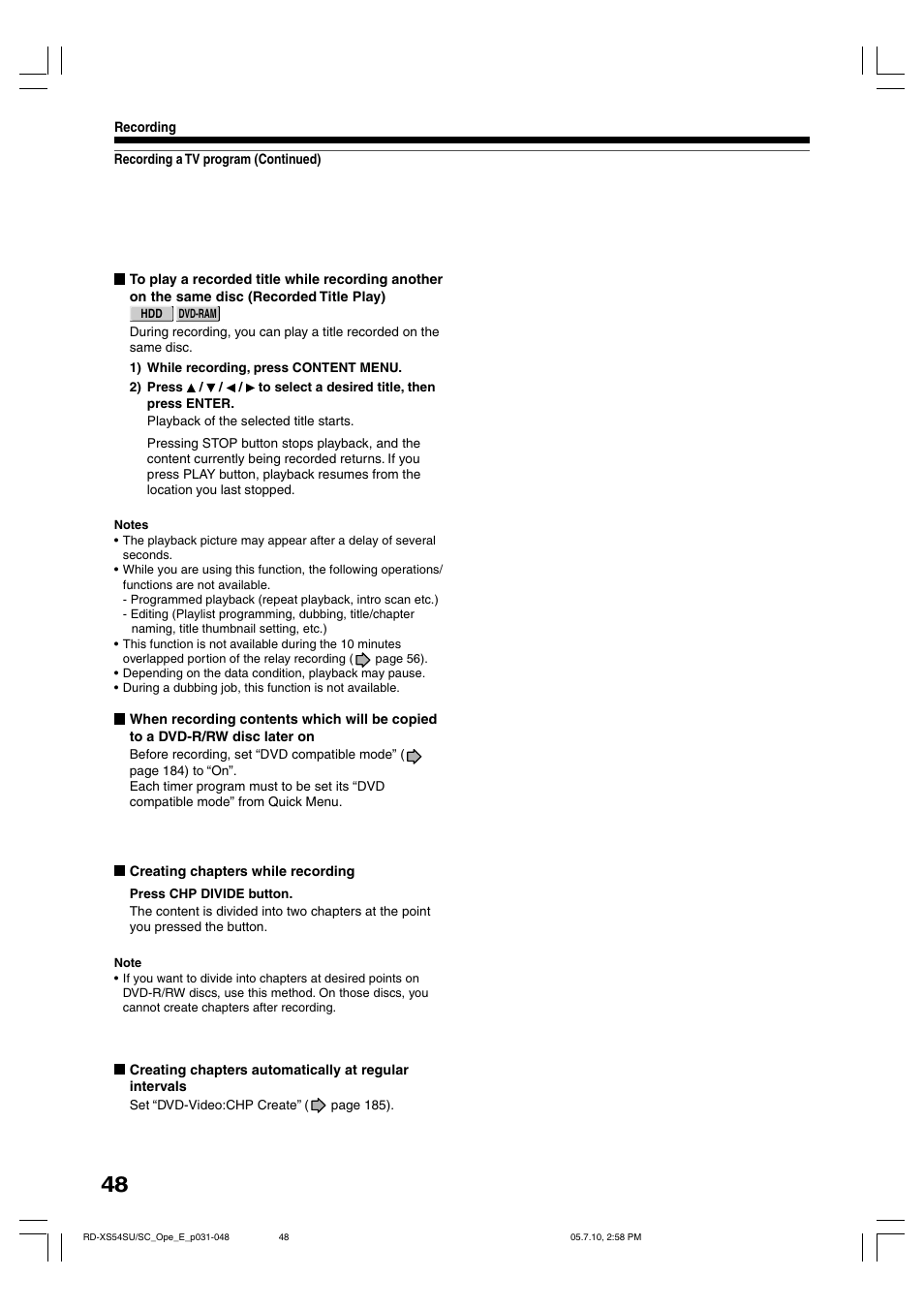 Toshiba RD-XS54SU User Manual | Page 48 / 100