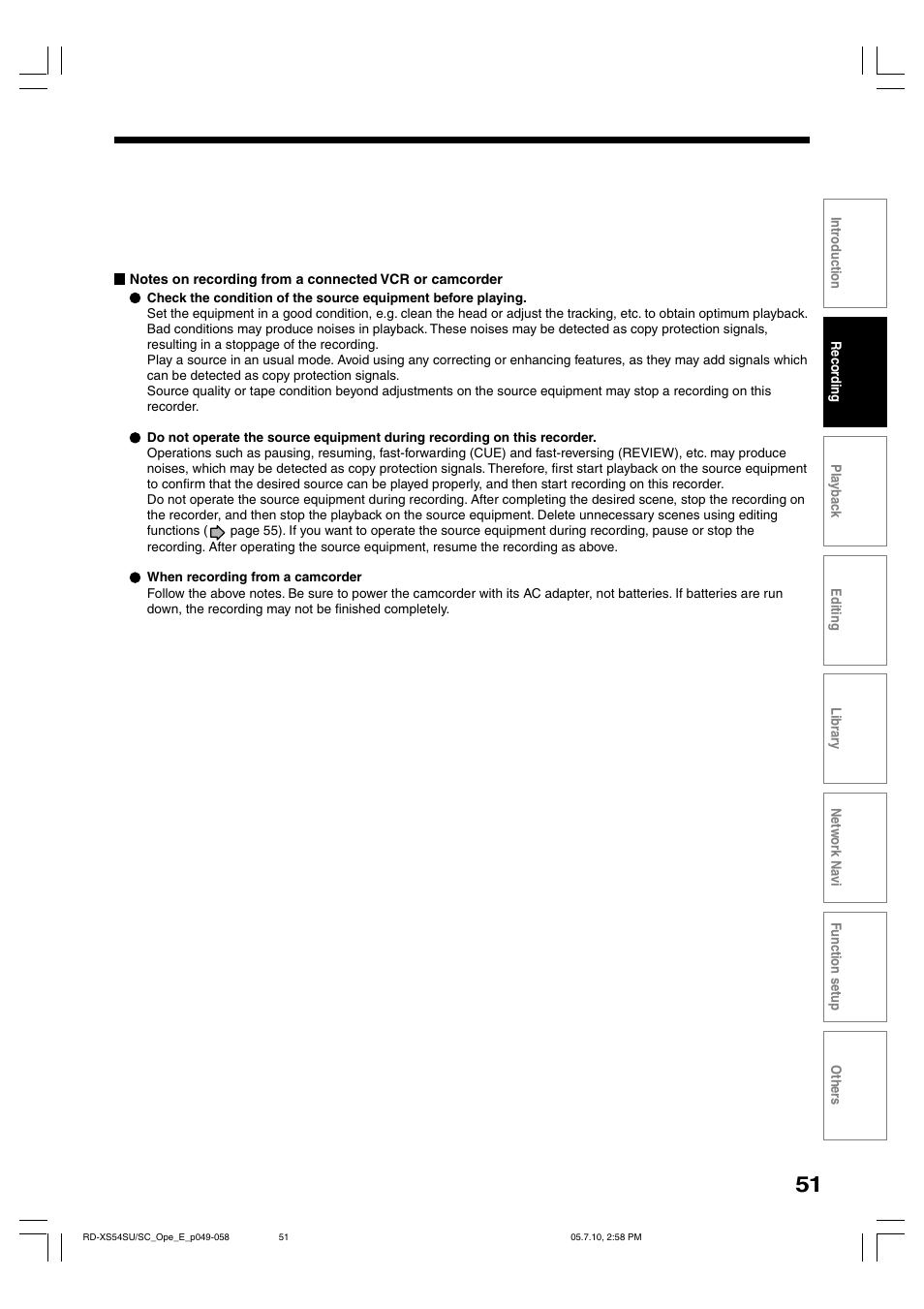 Toshiba RD-XS54SU User Manual | Page 51 / 100