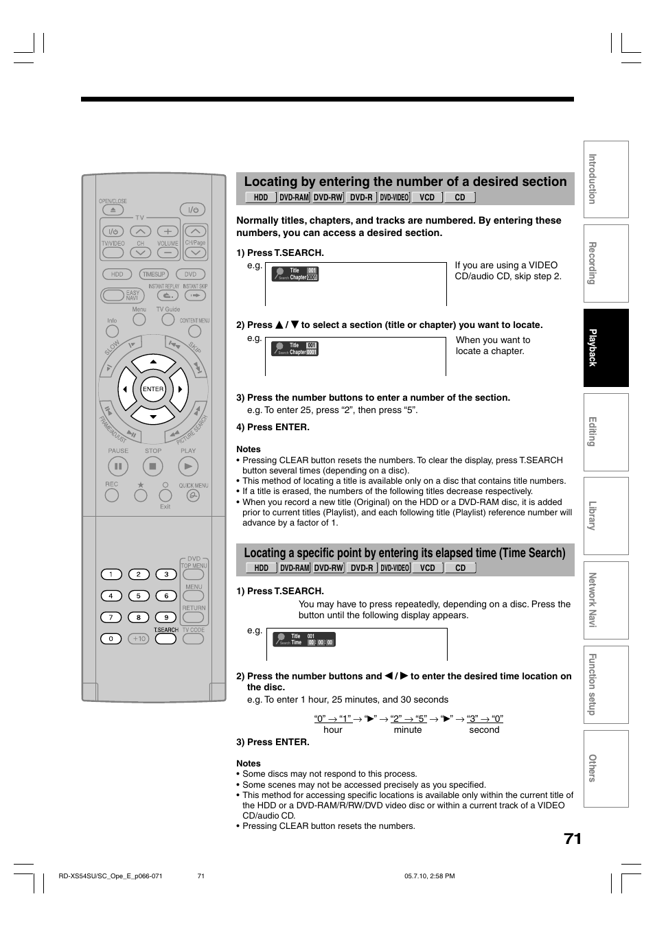 Toshiba RD-XS54SU User Manual | Page 71 / 100