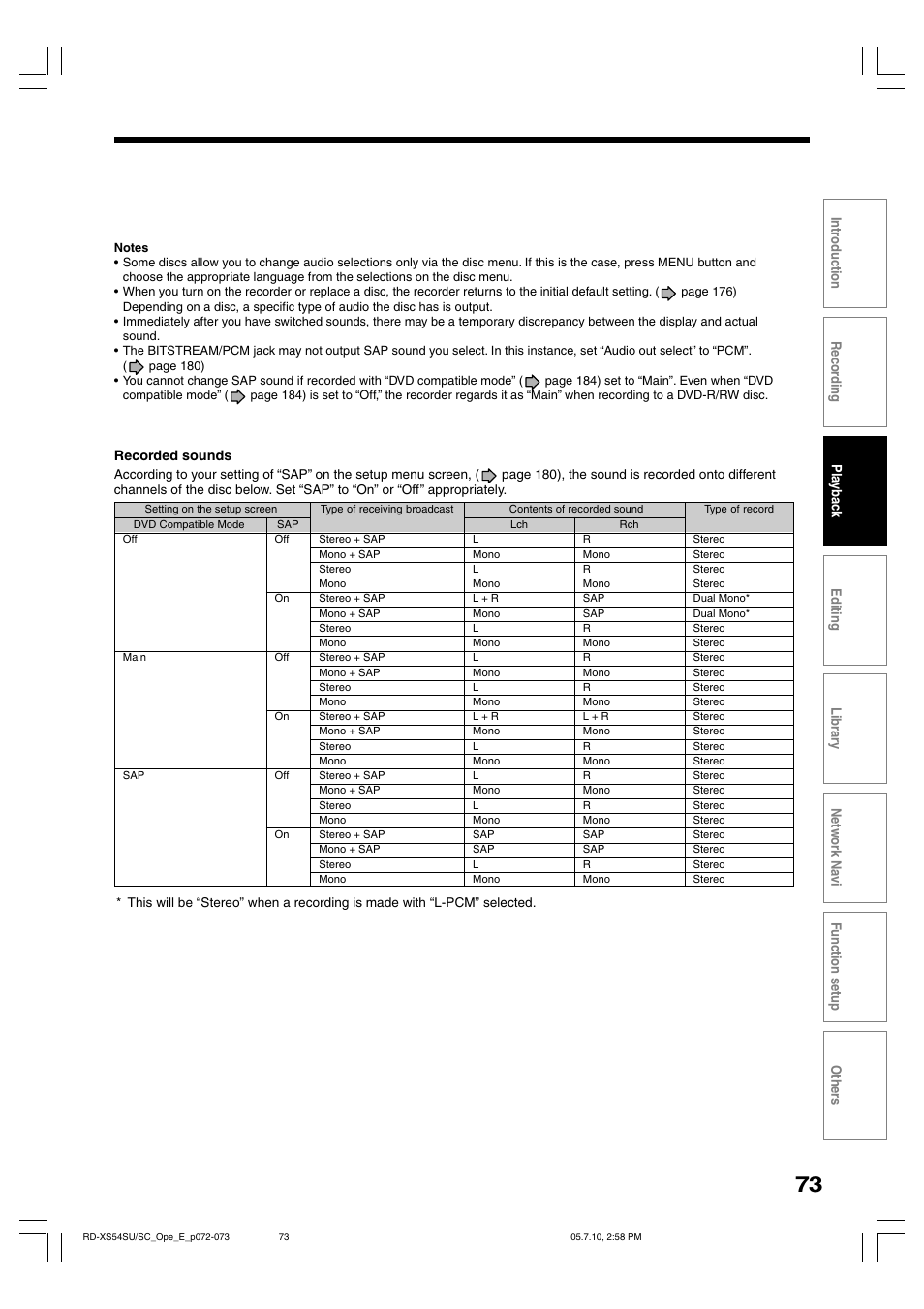 Toshiba RD-XS54SU User Manual | Page 73 / 100