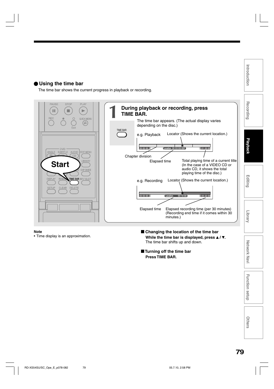 Start | Toshiba RD-XS54SU User Manual | Page 79 / 100