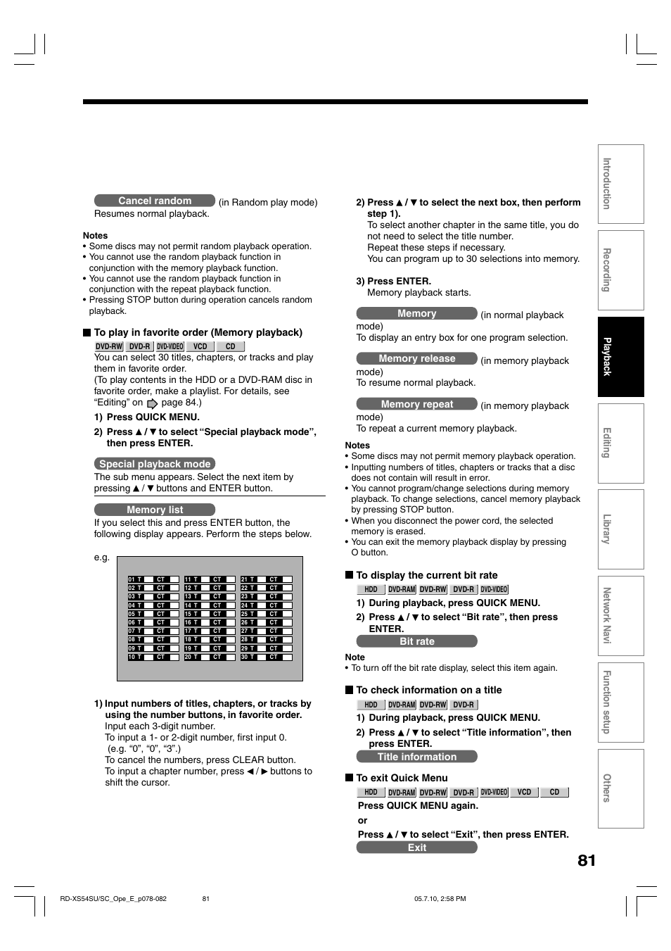 Toshiba RD-XS54SU User Manual | Page 81 / 100