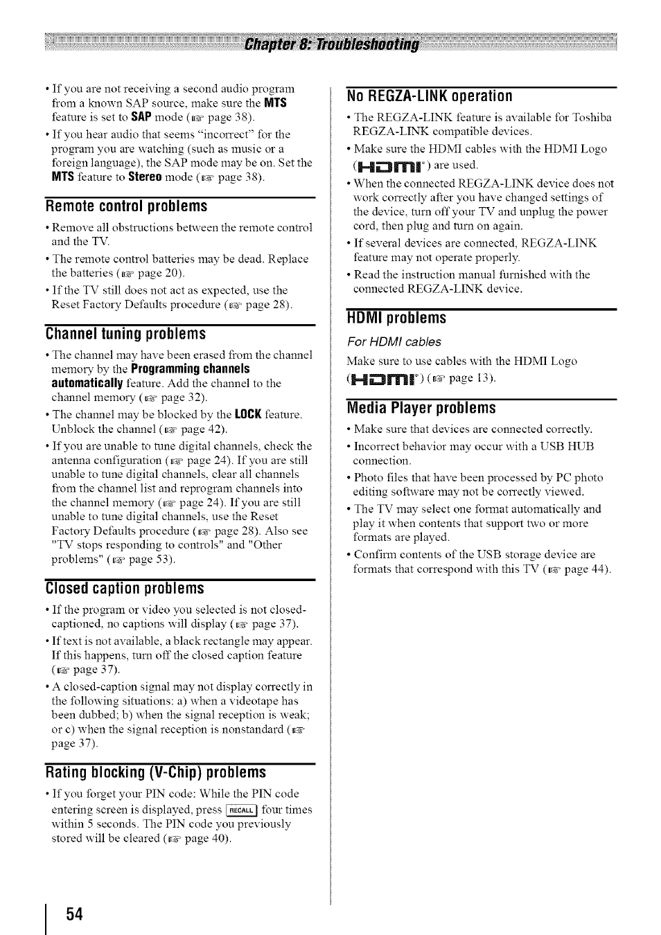 Toshiba 19SL410U User Manual | Page 54 / 62