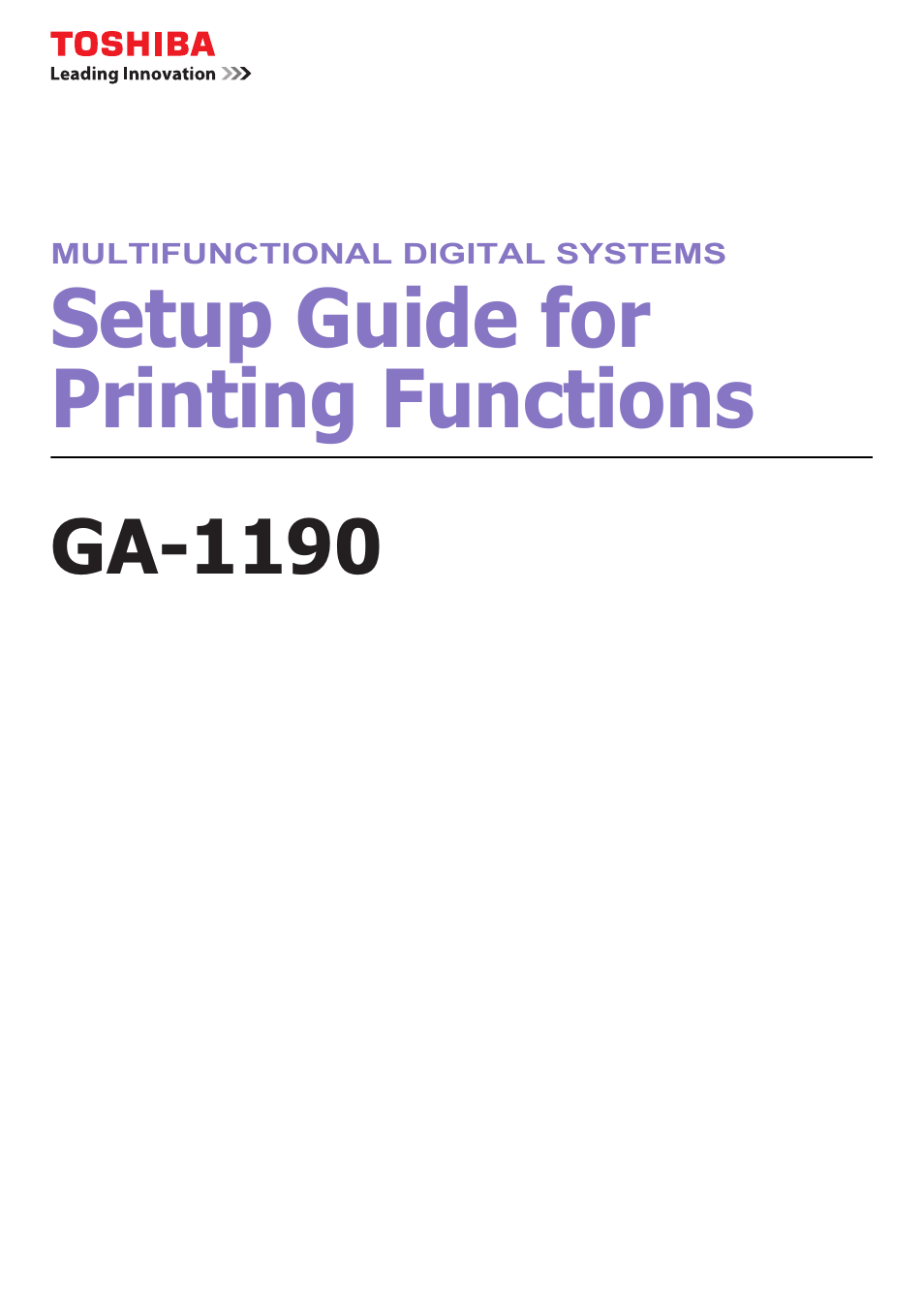 Toshiba GA-1190 User Manual | 156 pages