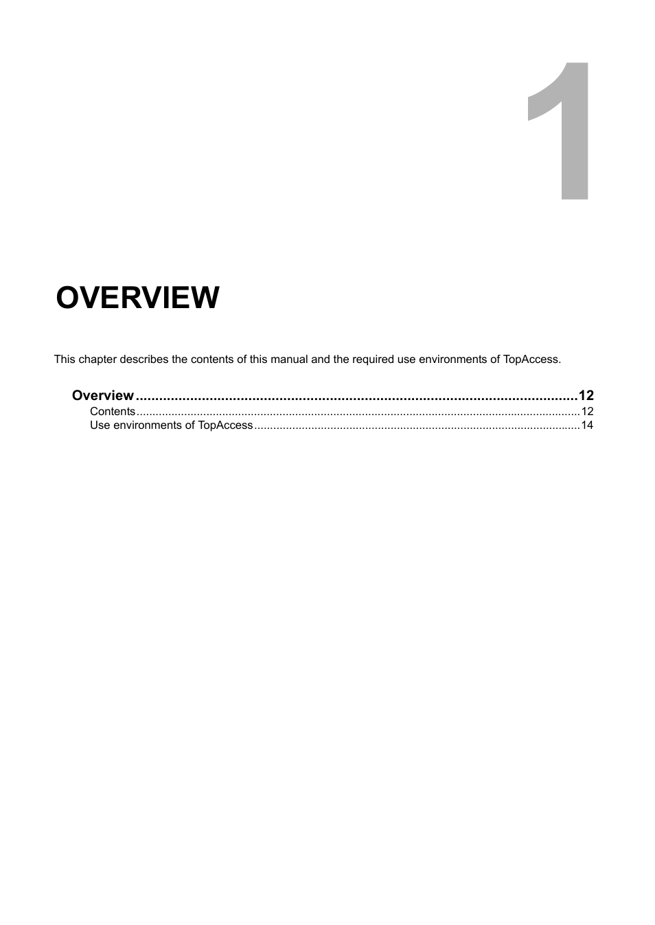 Overview, Chapter 1 | Toshiba GA-1190 User Manual | Page 13 / 156