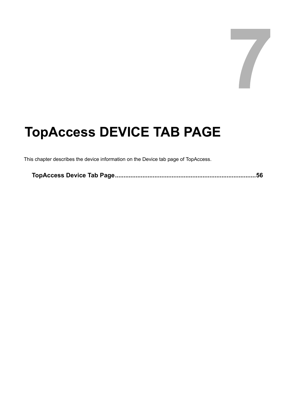 Chapter 7, Topaccess device tab page | Toshiba GA-1190 User Manual | Page 57 / 156