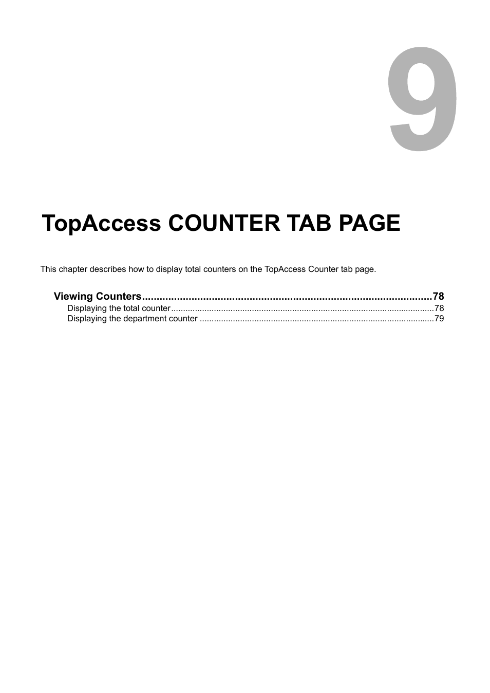 Chapter 9, Topaccess counter tab page | Toshiba GA-1190 User Manual | Page 79 / 156