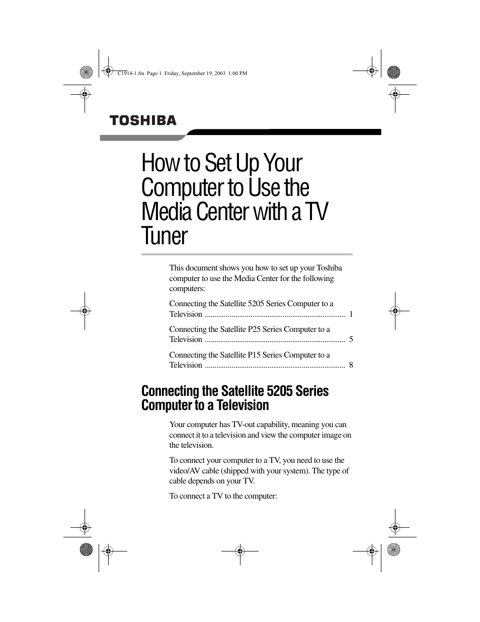 Toshiba 5205 User Manual | 12 pages