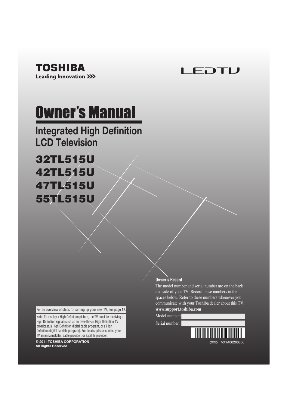 Toshiba 32TL515U User Manual | 102 pages