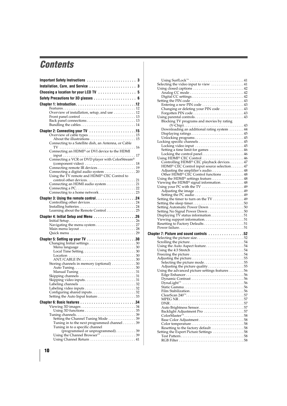 Toshiba 32TL515U User Manual | Page 10 / 102