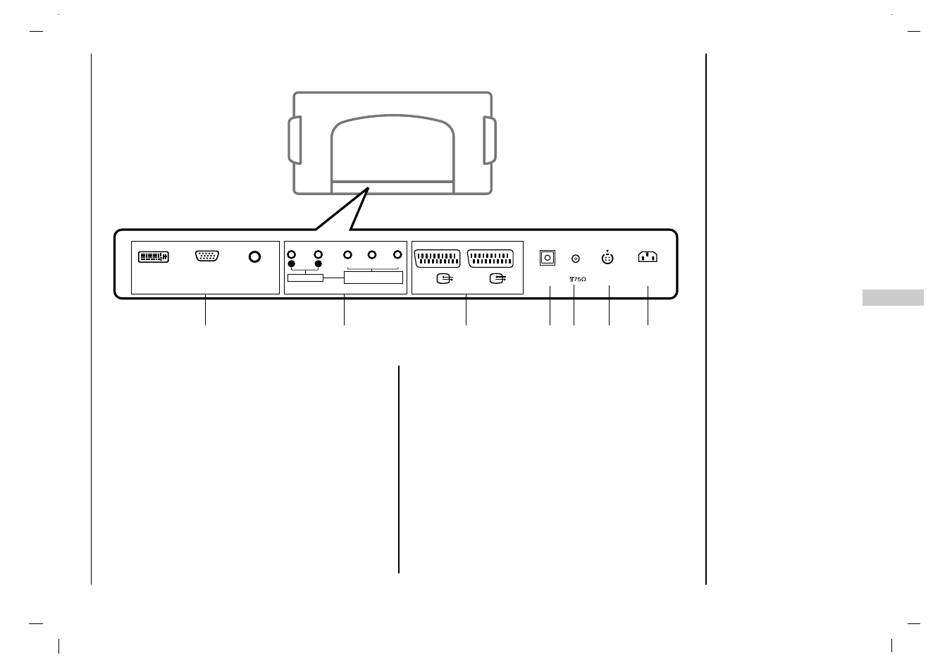 Localizzazione e funzione dei comandi, Pannello posteriore | Rolsen RL-37IT40 User Manual | Page 115 / 244