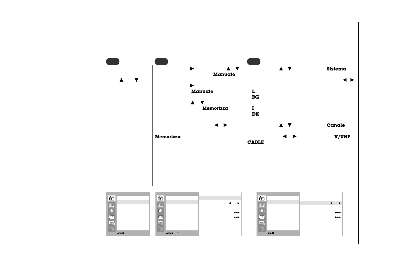 Sintonizzazione delle stazioni televisive, Sintonizzazione manuale dei programmi | Rolsen RL-37IT40 User Manual | Page 124 / 244