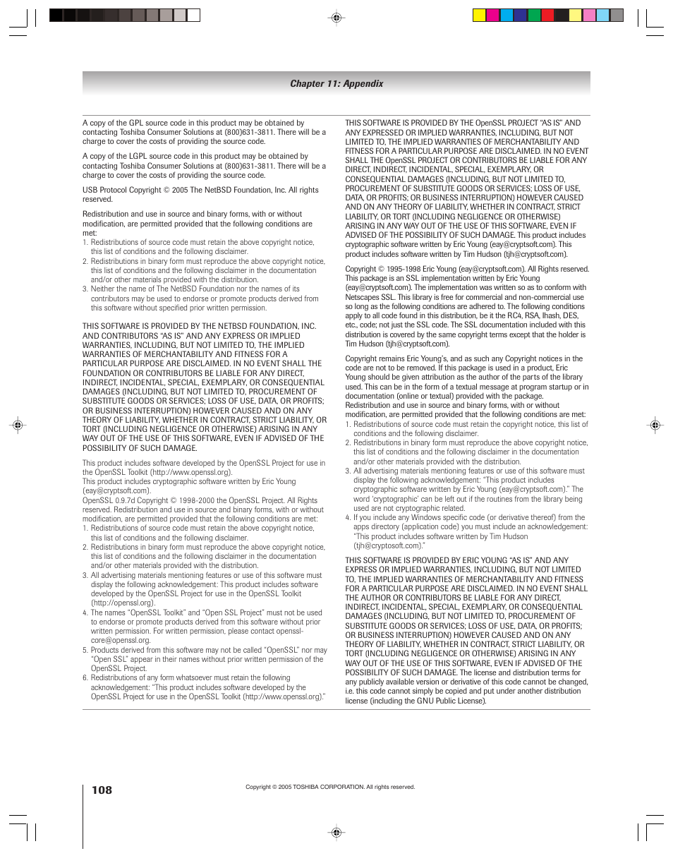 Toshiba 46HM15 User Manual | Page 108 / 112