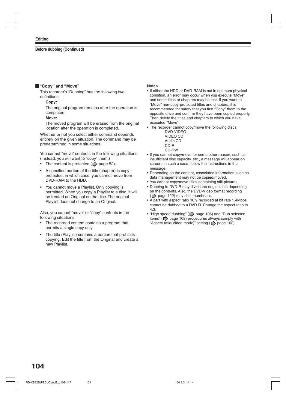 Toshiba RD-XS52SC User Manual | Page 104 / 179