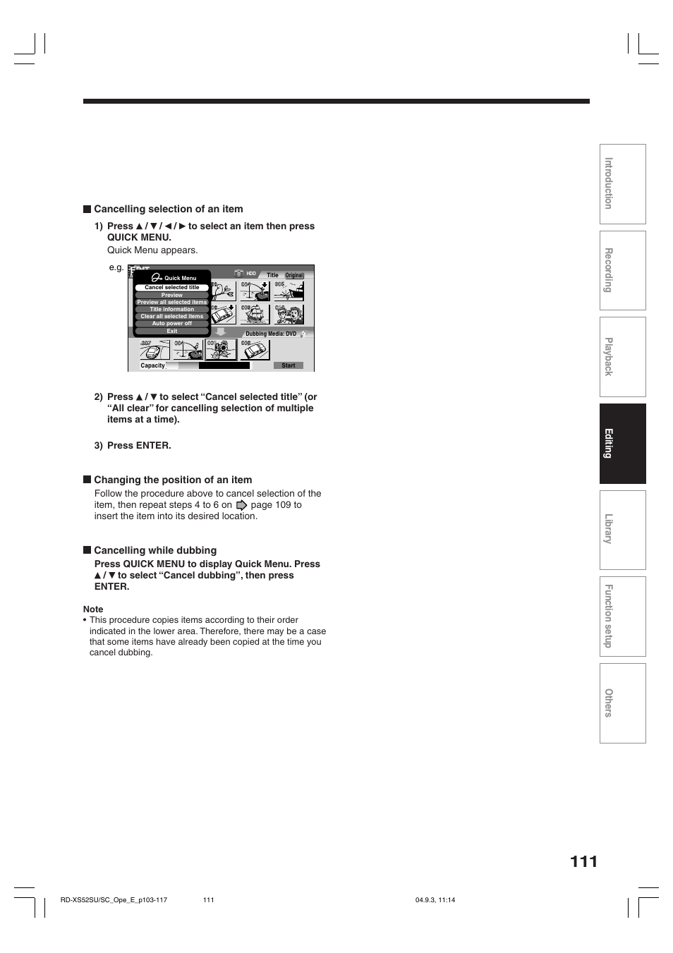 Toshiba RD-XS52SC User Manual | Page 111 / 179